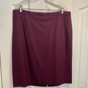 Pure Collection Maroon Wool Pencil Skirt